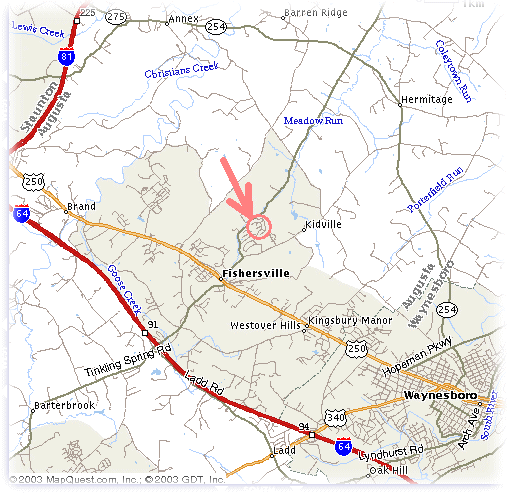 Clicking on this map displays a map of Augusta County.